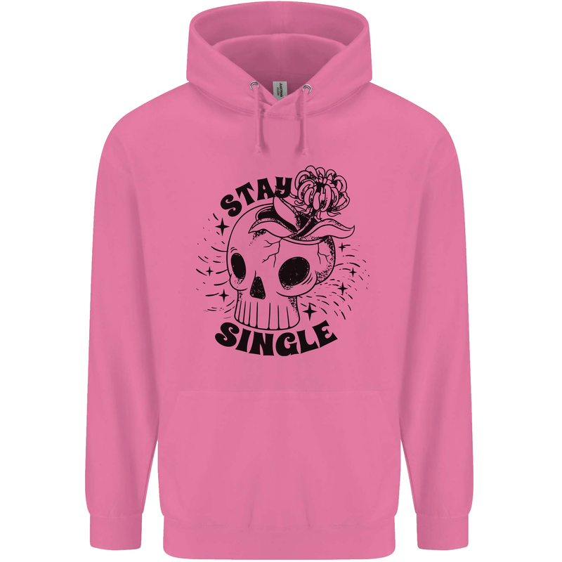 Stay Single Anti Valentines Singles Day Skull Mens 80% Cotton Hoodie Azelea
