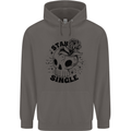 Stay Single Anti Valentines Singles Day Skull Mens 80% Cotton Hoodie Charcoal