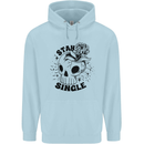 Stay Single Anti Valentines Singles Day Skull Mens 80% Cotton Hoodie Light Blue