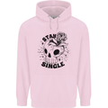 Stay Single Anti Valentines Singles Day Skull Mens 80% Cotton Hoodie Light Pink