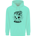 Stay Single Anti Valentines Singles Day Skull Mens 80% Cotton Hoodie Peppermint