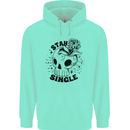 Stay Single Anti Valentines Singles Day Skull Mens 80% Cotton Hoodie Peppermint