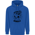 Stay Single Anti Valentines Singles Day Skull Mens 80% Cotton Hoodie Royal Blue