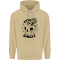 Stay Single Anti Valentines Singles Day Skull Mens 80% Cotton Hoodie Sand