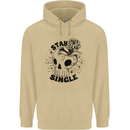 Stay Single Anti Valentines Singles Day Skull Mens 80% Cotton Hoodie Sand