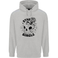 Stay Single Anti Valentines Singles Day Skull Mens 80% Cotton Hoodie Sports Grey