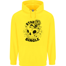 Stay Single Anti Valentines Singles Day Skull Mens 80% Cotton Hoodie Yellow