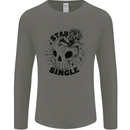 Stay Single Anti Valentines Singles Day Skull Mens Long Sleeve T-Shirt Charcoal