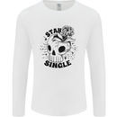Stay Single Anti Valentines Singles Day Skull Mens Long Sleeve T-Shirt White