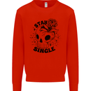 Stay Single Anti Valentines Singles Day Skull Mens Sweatshirt Jumper Bright Red