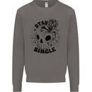 Stay Single Anti Valentines Singles Day Skull Mens Sweatshirt Jumper Charcoal