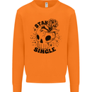 Stay Single Anti Valentines Singles Day Skull Mens Sweatshirt Jumper Orange