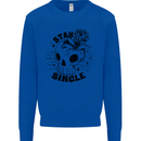 Stay Single Anti Valentines Singles Day Skull Mens Sweatshirt Jumper Royal Blue