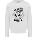 Stay Single Anti Valentines Singles Day Skull Mens Sweatshirt Jumper White