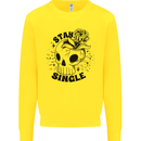 Stay Single Anti Valentines Singles Day Skull Mens Sweatshirt Jumper Yellow