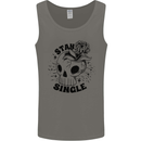 Stay Single Anti Valentines Singles Day Skull Mens Vest Tank Top Charcoal