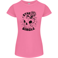 Stay Single Anti Valentines Singles Day Skull Womens Petite Cut T-Shirt Azalea