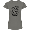 Stay Single Anti Valentines Singles Day Skull Womens Petite Cut T-Shirt Charcoal