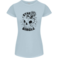 Stay Single Anti Valentines Singles Day Skull Womens Petite Cut T-Shirt Light Blue