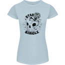 Stay Single Anti Valentines Singles Day Skull Womens Petite Cut T-Shirt Light Blue