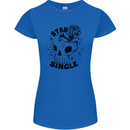 Stay Single Anti Valentines Singles Day Skull Womens Petite Cut T-Shirt Royal Blue