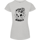 Stay Single Anti Valentines Singles Day Skull Womens Petite Cut T-Shirt Sports Grey