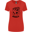 Stay Single Anti Valentines Singles Day Skull Womens Wider Cut T-Shirt Red