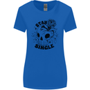 Stay Single Anti Valentines Singles Day Skull Womens Wider Cut T-Shirt Royal Blue