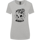 Stay Single Anti Valentines Singles Day Skull Womens Wider Cut T-Shirt Sports Grey