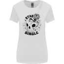 Stay Single Anti Valentines Singles Day Skull Womens Wider Cut T-Shirt White