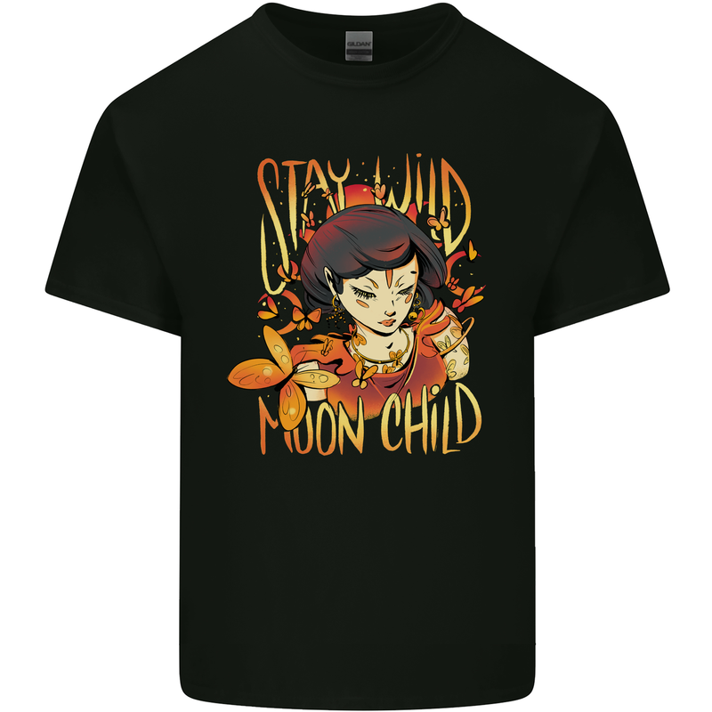 Stay Wild Moon Child Cancer Star Sign Zodiac Kids T-Shirt Childrens Black