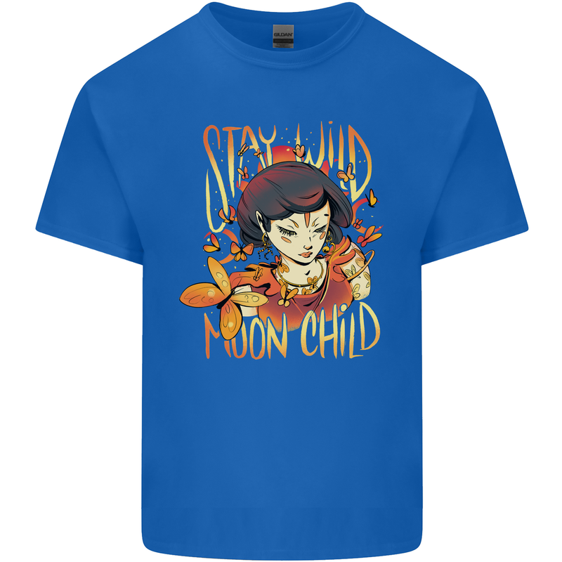 Stay Wild Moon Child Cancer Star Sign Zodiac Kids T-Shirt Childrens Royal Blue
