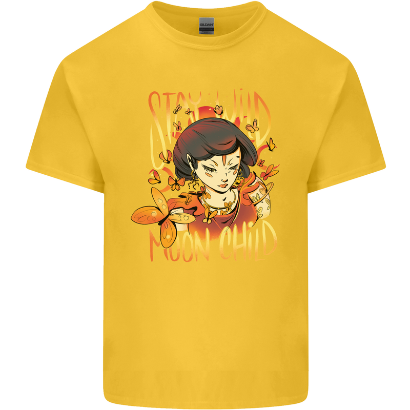 Stay Wild Moon Child Cancer Star Sign Zodiac Kids T-Shirt Childrens Yellow