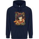 Stay Wild Moon Child Cancer Star Sign Zodiac Mens 80% Cotton Hoodie Navy Blue