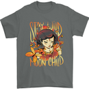 Stay Wild Moon Child Cancer Star Sign Zodiac Mens T-Shirt 100% Cotton Charcoal