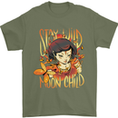 Stay Wild Moon Child Cancer Star Sign Zodiac Mens T-Shirt 100% Cotton Military Green