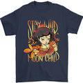 Stay Wild Moon Child Cancer Star Sign Zodiac Mens T-Shirt 100% Cotton Navy Blue