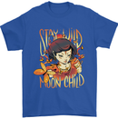 Stay Wild Moon Child Cancer Star Sign Zodiac Mens T-Shirt 100% Cotton Royal Blue