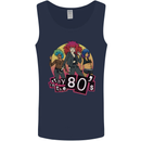 Stay in the 80s Cheesy Retro Culture Music Mens Vest Tank Top Navy Blue