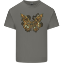 Steampunk Butterfly Butterflies Mens Cotton T-Shirt Tee Top Charcoal