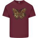 Steampunk Butterfly Butterflies Mens Cotton T-Shirt Tee Top Maroon