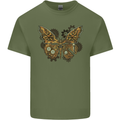 Steampunk Butterfly Butterflies Mens Cotton T-Shirt Tee Top Military Green