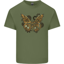 Steampunk Butterfly Butterflies Mens Cotton T-Shirt Tee Top Military Green