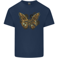 Steampunk Butterfly Butterflies Mens Cotton T-Shirt Tee Top Navy Blue