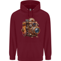 Steampunk Camera Photographer Photography Mens 80% Cotton Hoodie Maroon