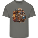 Steampunk Camera Photographer Photography Mens Cotton T-Shirt Tee Top Charcoal