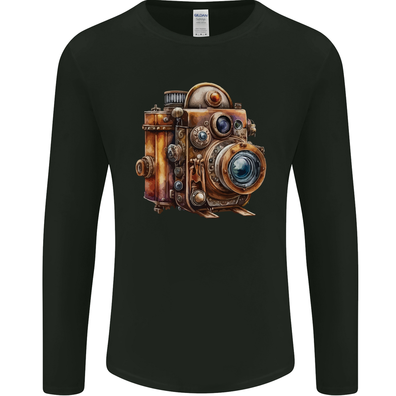 Steampunk Camera Photographer Photography Mens Long Sleeve T-Shirt Black