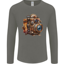 Steampunk Camera Photographer Photography Mens Long Sleeve T-Shirt Charcoal