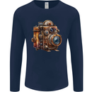 Steampunk Camera Photographer Photography Mens Long Sleeve T-Shirt Navy Blue