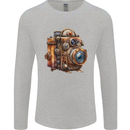 Steampunk Camera Photographer Photography Mens Long Sleeve T-Shirt Sports Grey